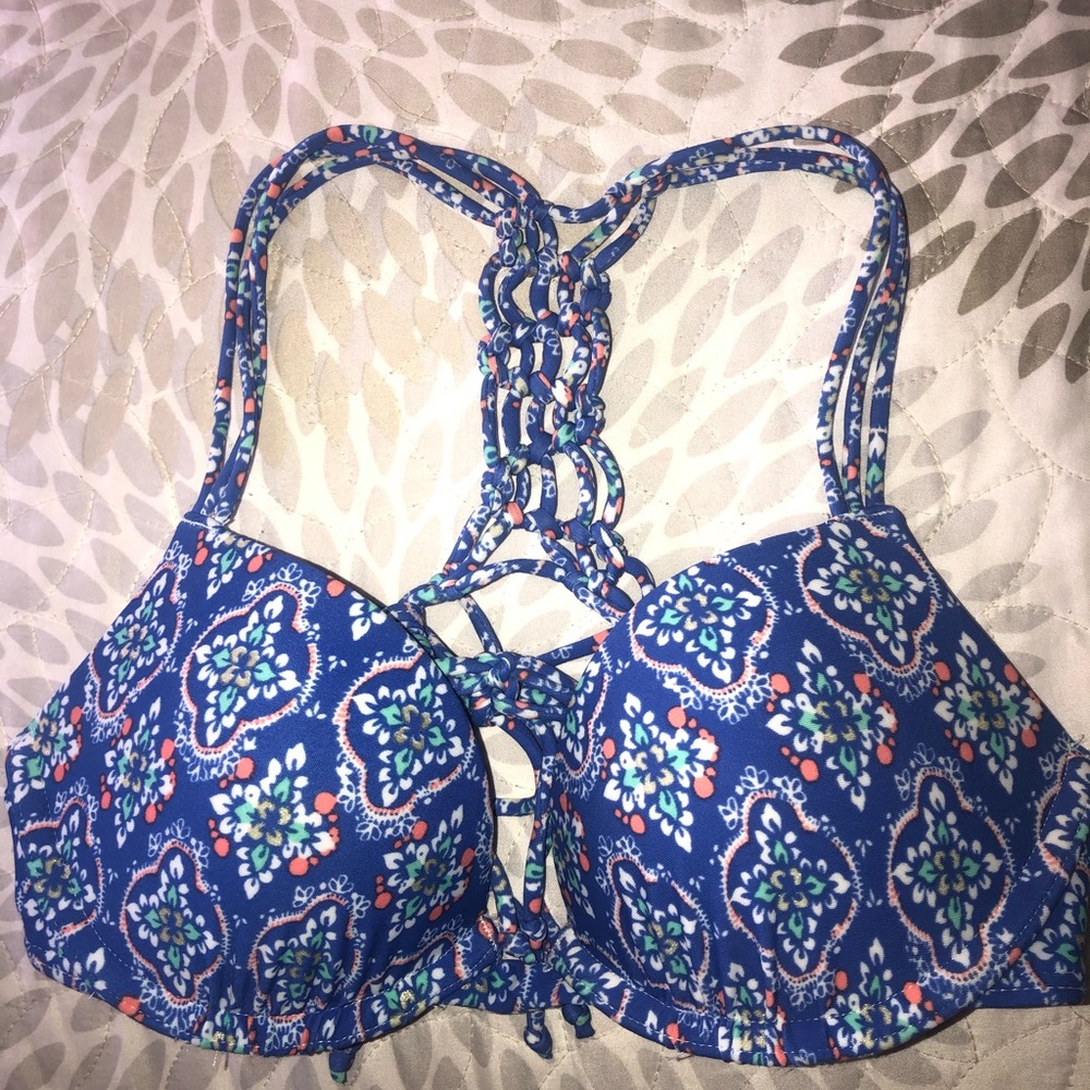 blue bathing suit top from hollister